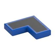 Tile 2 x 2 Corner with Black Surface Print, Blue