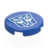 Tile Round 2 x 2 with White Autotron Logo Print, Blue