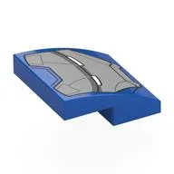 Brick Curved 2 x 2 x 2/3 with Iron Man Mark 38 Mask Print, Blue
