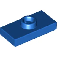 Plate Special 1 x 2 with 1 Stud with Groove and Inside Stud Holder (Jumper), Blue