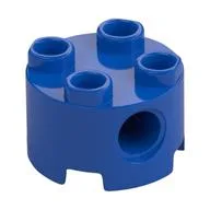 Brick Round 2 x 2, Pin Holes, Blue