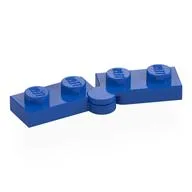 Hinge Plate 1 x 4 Swivel Top / Base - Hollow Clip [Complete Assembly], Blue