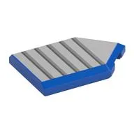 Tile Special 2 x 3 Pentagonal with Light Bluish Grey Surface, Dark Bluish Grey/Black Lines Print, Blue