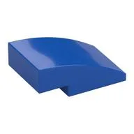 Brick Curved 3 x 2 No Studs, Blue