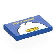 Tile 2 x 3 with Yellow 'HELLO FRIEND, White Duck, Yellow Bill Print, Blue