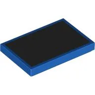 Tile 2 x 3 with Black Surface Print, Blue