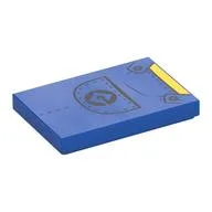 Tile 2 x 3 with Blue Overall Print, Blue