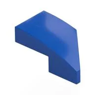 Brick Wedged, Curved 2 x 1 with Stud Notch Left, Blue