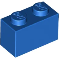 Brick 1 x 2, Blue