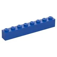 Brick 1 x 8, Blue
