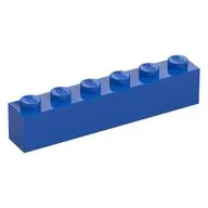 Brick 1 x 6, Blue