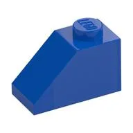 Brick Sloped 45° 2 x 1 with Bottom Pin, Blue