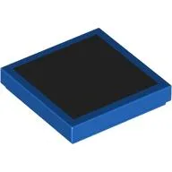 Tile 2 x 2 with Black Surface Print, Blue