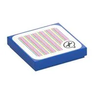 Tile 2 x 2 with Spanner in Speech Bubble and Barcode Print (Sticker), Blue