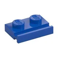 Plate Special 1 x 2 with Door Rail, Blue