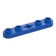 Technic Plate 1 x 5 with Smooth Ends, 4 Studs and Centre Axle Hole, Blue