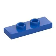 Plate Special 1 x 3 with 2 Studs with Groove and Inside Stud Holder (Jumper), Blue