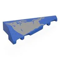 Brick Wedged, Sloped 2 x 5 Right with Silver Bull Print, Blue