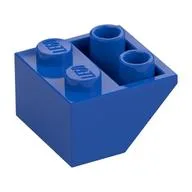 Brick Sloped Inverted 45° 2 x 2 [Ovoid Bottom Pin, Bar-sized Stud Holes], Blue