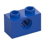 Technic Brick 1 x 2 [1 Pin Hole], Blue