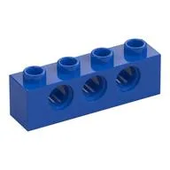 Technic Brick 1 x 4 [3 Pin Holes], Blue