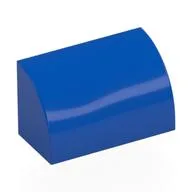 Brick Curved 1 x 2 x 1 No Studs, Blue