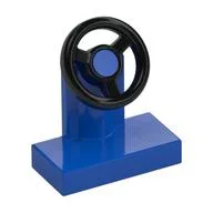 Steering Stand 1 x 2 with Black Steering Wheel, Blue
