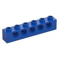 Technic Brick 1 x 6 [5 Pin Holes], Blue