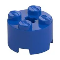 Brick Round 2 x 2 with Axle Hole, Blue