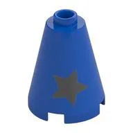 Cone 2 x 2 x 2, Open Stud with Silver Stars Print, Blue