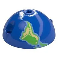 Technic Panel Dome 5 x 5 with Pin Holes with Earth, Southern Hemisphere Print, Blue