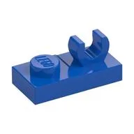 Plate Special 1 x 2, Top Clip [Open O], Blue