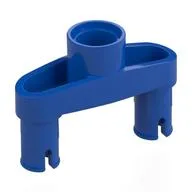 Technic Pin Connector 3L with 2 Pins and Center Hole [Pin Ridges Across Part], Blue