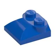 Brick Curved 2 x 2 x 2/3 Two Studs and Curved Slope End, Blue