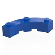 Brick Round Corner 4 x 4 Macaroni Wide with 3 Studs, Blue
