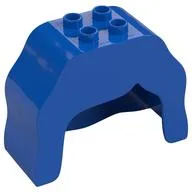 Duplo Brick, Hair, 2 x 2 Top Studs, Wavy, Long, Blue