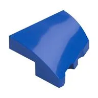 Brick Wedged, Curved 2 x 2 with Stud Notch Left, Blue
