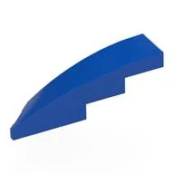 Brick Wedged, Curved 1 x 4 with Stud Notch Right, Blue