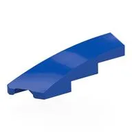 Brick Wedged, Curved 1 x 4 with Stud Notch Left, Blue