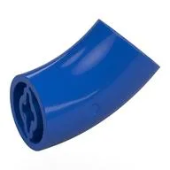 Brick Round 2 x 2 D. Tube with 45° Elbow and Axle Holes (Crossholes) at Each End [LONG], Blue