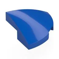 Brick Round Corner, Curved 2 x 2 x 2/3 Quarter Circle With 1 x 1 Bottom Cutout, Blue