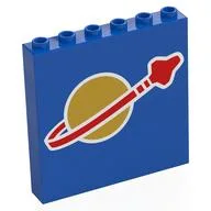 Panel 1 x 6 x 5 with Classic Space Logo Print, Blue