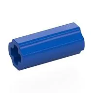 Technic Axle Connector Smooth [with x Hole + Orientation], Blue