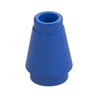 Cone 1 x 1 [Top Groove], Blue