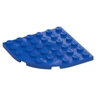 Plate Round Corner 6 x 6, Blue