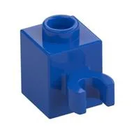 Brick Special 1 x 1 with Clip Vertical [Open O Clip, Hollow Stud], Blue