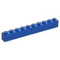 Brick 1 x 10, Blue