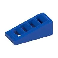 Brick Sloped 18° 2 x 1 x 2/3 with 4 Slots / Grate, Blue
