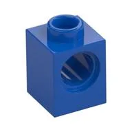 Technic Brick 1 x 1 with Pin Hole, Blue