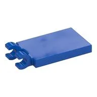 Tile Special 2 x 3 with 2 Clips without Tab between Clips, Blue